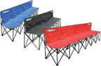 Kwik Goal 6-Seat Kwik Bench, Black, Steel Frame with Woven Fabric Seats, 16" H x 108" W