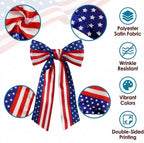 2pcs Patriotic Wreath Sash for Front Door, Sashes for Wreath Doorway Decoration, Stars and Stripes