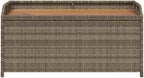 Patio Storage Bench Gray 39.4x19.7x20.5 Inches Poly Rattan and Acacia Wood Outdoor Seat with Waterproof Bag and Gas Spring