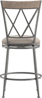 Hillsdale Stewart Indoor/Outdoor Swivel Counter Height Stool, Aged Pewter