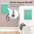 Picowe Magnetic Laundry Storage, Large Metal Lint Holder Bin with Lid for Laundry Room, Space-Saving Trash Container Hanging on Dryer, Washer or Wall Mount Trash Bin (Green)