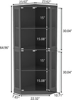Gyfimoie Corner Display Cabinet with Multi-Color LED Lights, Modern Curio Cabinet with Glass Doors, 4 Tier Glass Display Case for Toys, Books & Other Collectibles