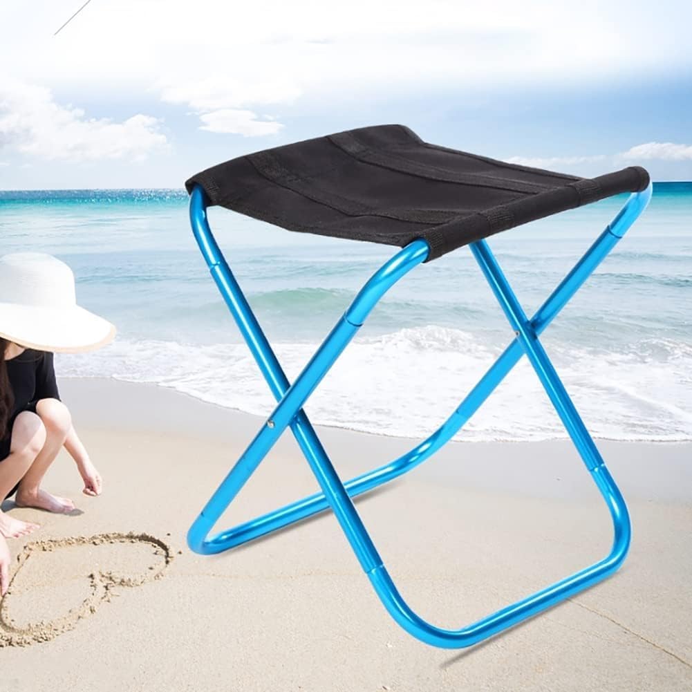 Ultralight Portable Camping Stool Compact Folding Chair with Carry Bag for Fishing Picnic(Blau)