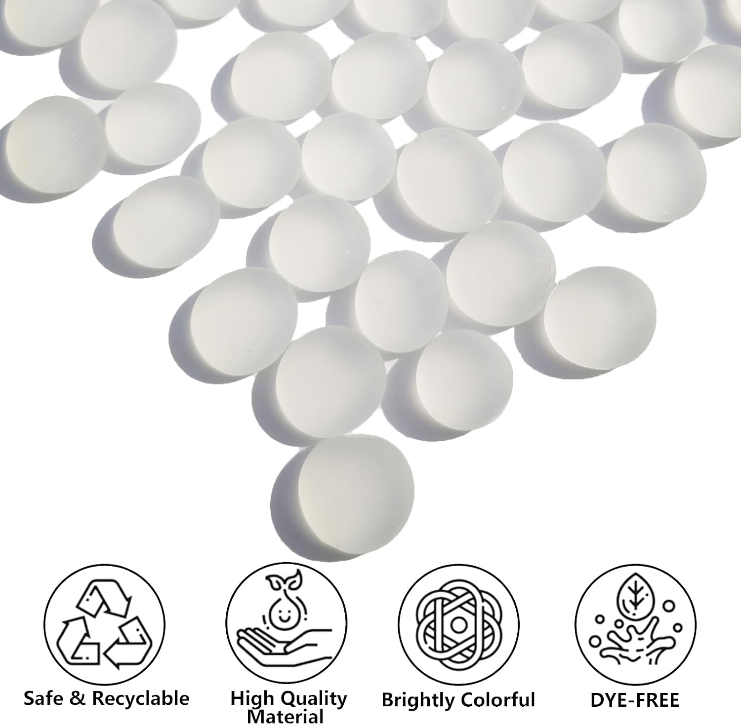 QYGL Sea Glass Gems - 0.9 Lb White Frosted Flat Glass Marbles, Flat Gems Decorative Stones for Vase Fillers, Aquarium Rocks, Floral Supplies, Table Scatter, Craft Mosaics, and DIY Ornaments