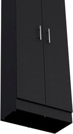 Dawson Pantry Cabinet with 5-Shelf Storage - Black for Kitchen Organization