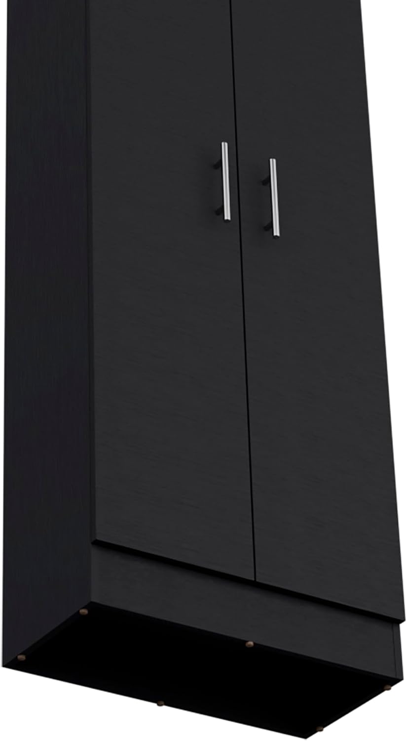 Dawson Pantry Cabinet with 5-Shelf Storage - Black for Kitchen Organization