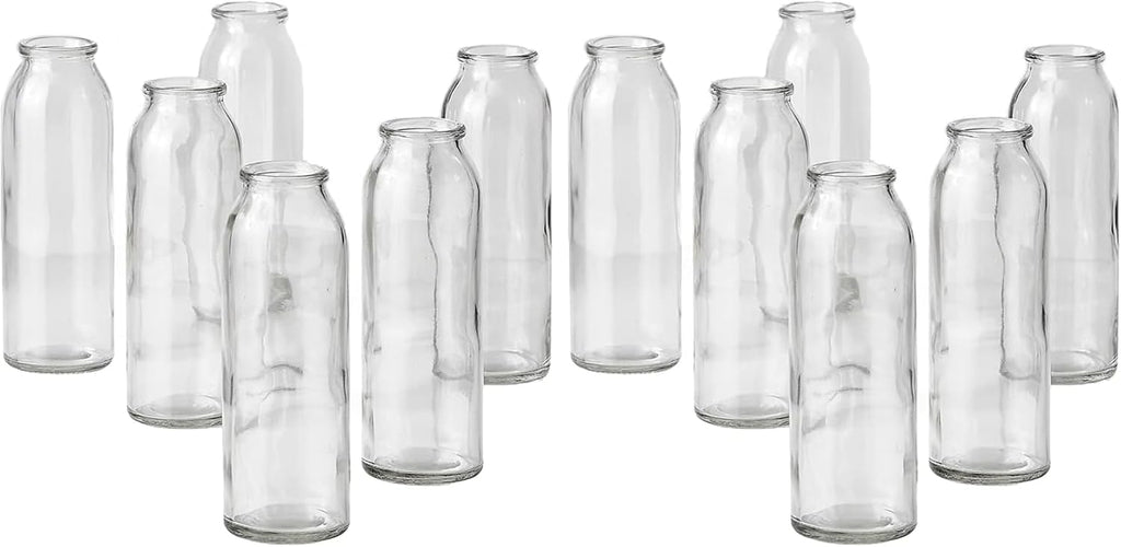 Serene Spaces Living Set of 6 Clear Glass Bud Vases – Ideal for Centerpieces at Weddings and Events – 6.25” Tall & 2” Diameter – Elegant Flower Vases for Home Decor (Pack of 2)