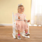 Fox Valley Traders Child’s White Rocking Chair – Solid Hardwood Construction with Slatted Back & Seat – Classic 22.5" Nursery Chair for Toddlers