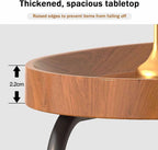 Oval Side Table, MDF Tabletop & Sturdy L-Shaped Metal Legs, Compact Sofa Side Storage Table for Living Room Bedroom(B)