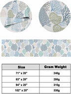 Blue Teal Coral Bed Runners for Queen Size Bed, Bed Throws for Foot of Bed, Summer Beach Starfish Coastal Modern Geometric Bed Runner Sofa Throw Bedding Scarf Protector Slipcover for Bedroom