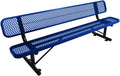 Outdoor Steel Bench with Backrest for Lawn and Patio Use 96 Inch Long Powder Coated Frame