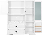 Spaco 78.3" Kitchen Pantry Cabinet with Hutch,Freestanding Food Storage Cabinet with 3 Drawers and 3 Adjustable Shelves,Versatile Buffet Sideboard for Kitchen,Dining Room. (White)