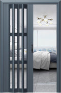 Interior Sliding Barn Door, Accordion Folding, Single/Double Bedroom Divider for RV Mobile Home, -1 80x80in(203.2x203.2cm)