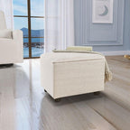 Evolur Holland Upholstered Ottoman in Thunder, Foot Rest Stool for Nursing Moms, Tool-Free Assembly, Made for Every Décor
