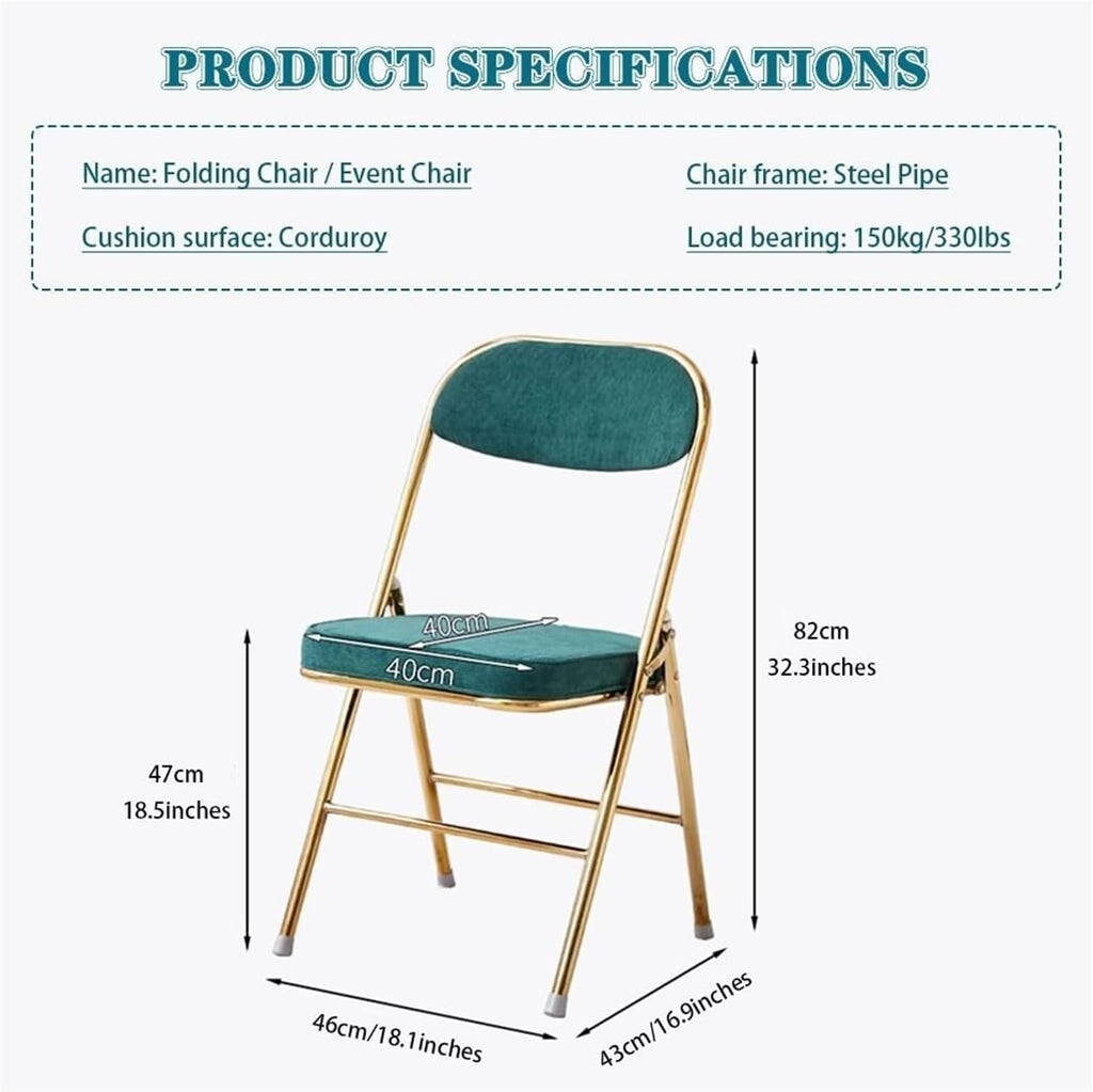 Folding Chairs Dining Chair Set with Padded Cushion and Back Indoor Outdoo Seat for Home Office Events Wedding Party