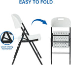 80 Pack Thicker 800 LBS White Folding Chairs, Commercial Grade Folding Chair, Foldable Chairs for Events
