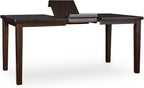 Signature Design by Ashley Haddigan Casual Counter Height Dining Extension Table with Distressed Finish, Dark Brown