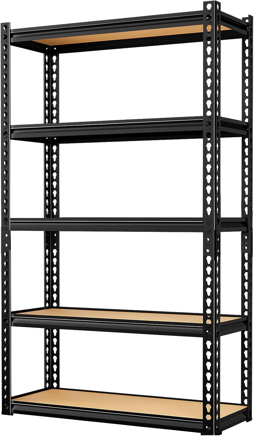 LEVELEVE 5-Tier Storage Shelving Unit, Metal, for Garage, Kitchen, Laundry Room, Adjustable, 30" L x 12" W x 60" H, Rectangular, 1 Pack