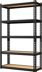 LEVELEVE 5-Tier Storage Shelving Unit, Metal, for Garage, Kitchen, Laundry Room, Adjustable, 30" L x 12" W x 60" H, Rectangular, 1 Pack