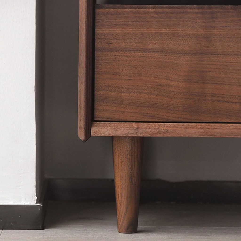 Entryway Cabinet Nordic Black Walnut Living Room Kitchen Dining Side Simple Cupboard Side Cabinet Solid Wood Storage Cabinet Sideboard Storage Cabinet