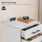 HOOBRO 7-Drawer File Cabinet, Wooden Office Cabinet with Drawers, Mobile Storage Filing Drawer for Home Office, Study, Easy Assembly, White WT07WJ01