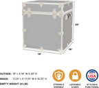 Rhino Trunk & Case Classic Cube Trunk - Home Storage Box, College Footlocker and Seating - 18"x18"x20", 1500+ lbs Capacity, Many Colors, Soft-Close Lid. USA Made Secure Dorm Furniture & Organization