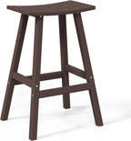 WestinTrends Malibu 2 Piece Set of 29 Height Outdoor/Patio Saddle bar stools, Dark Brown