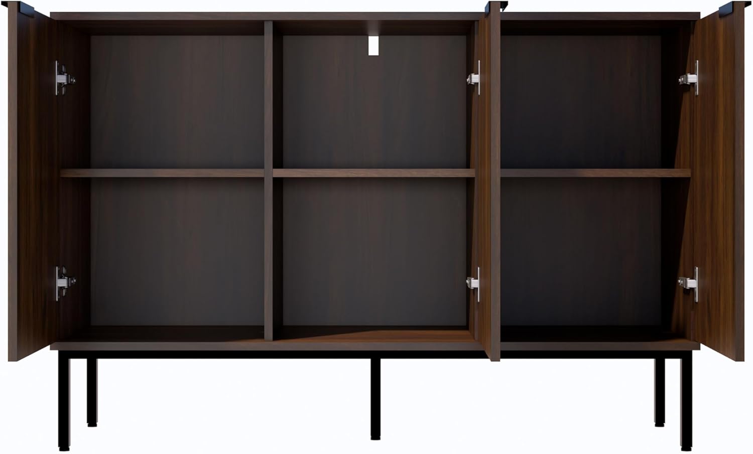 Fluted Sideboard, Buffet Cabinet with Storage, Wooden Accent Console Cabinet with Doors and Adjustable Shelves, for Living Room, Dining Room, Entryway, Hallway, 47.3"