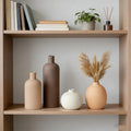 Neutral Boho Ceramic Decorative Vase Set, Modern Matte Minimalist Vases for Shelf, Coffee Table, Living Room & Fireplace Mantel Decor