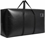 155 Gallon Extra Large Storage Bags, Jumbo Moving Storage Bags, Foldable Big Black Waterproof Outdoor Patio Cushion Storage Bag, 60x30x20inch - 1PACK