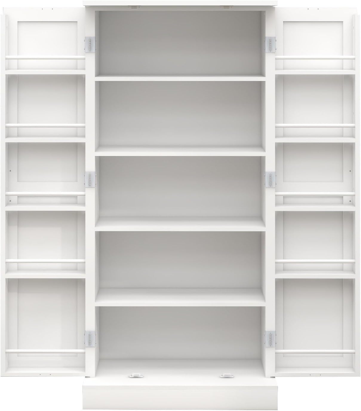 Pantry Storage Cabinet with 5-Tier Shelves, Multi-Purpose Organizer for Kitchen, Dining, and Living Rooms - 150 Lbs Load-Bearing