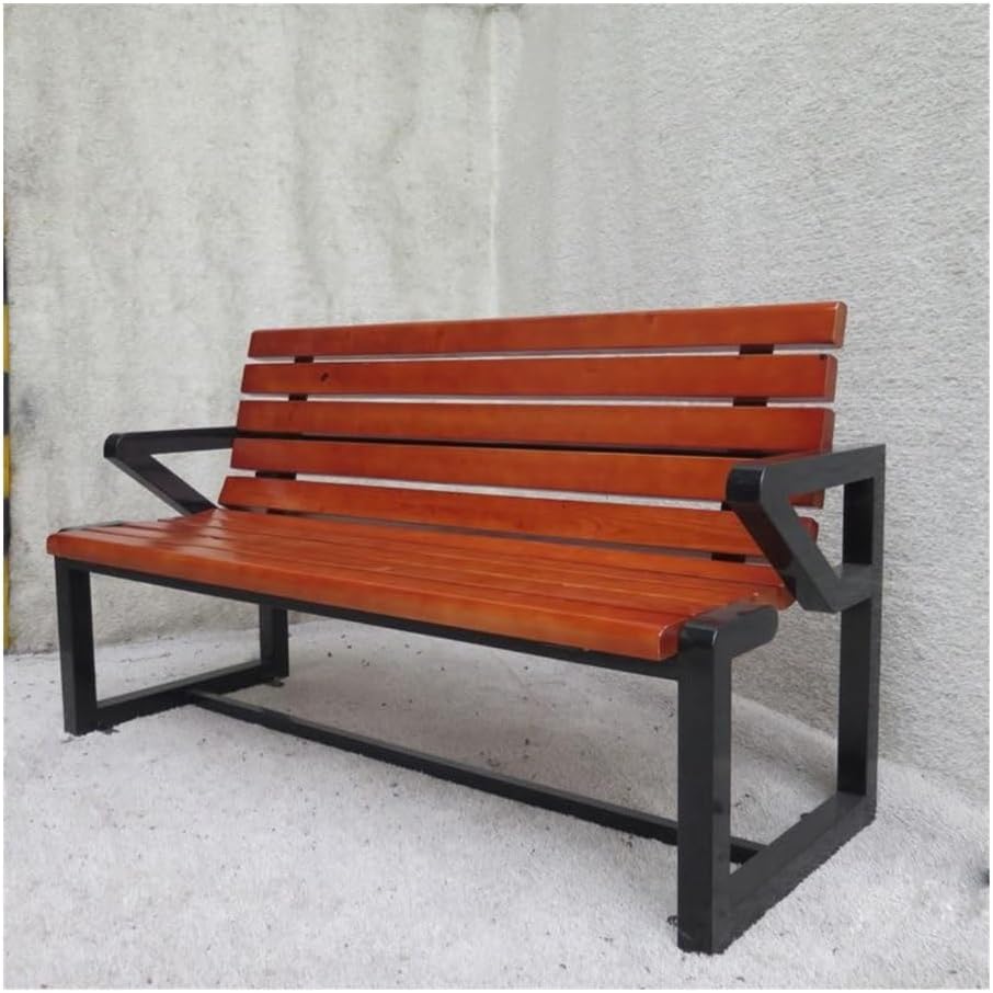 Outdoor Bench, Stainless Steel Outdoor Bench Park Square Pine Row Chair Landscape Garden Bench