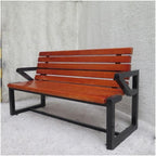 Outdoor Bench, Stainless Steel Outdoor Bench Park Square Pine Row Chair Landscape Garden Bench
