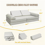 jela Kids Couch, Waterproof Kids Modular Sofa for Outdoor & Indoor, UV Resistant Child Sectional Sofa, Foam Play Couch Playhouse Play Set for Children Adults(Sand Beige)