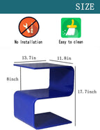 Acrylic Side Table 17.7" H - S-Shaped Blue End Table, 20 lbs Capacity, No Assembly Required