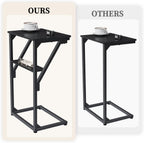 C-Shaped End Table, Small Couch Side Table, Sofa TV Tray Table for Living Room, Bedroom, Bedside ET-D-BKW1