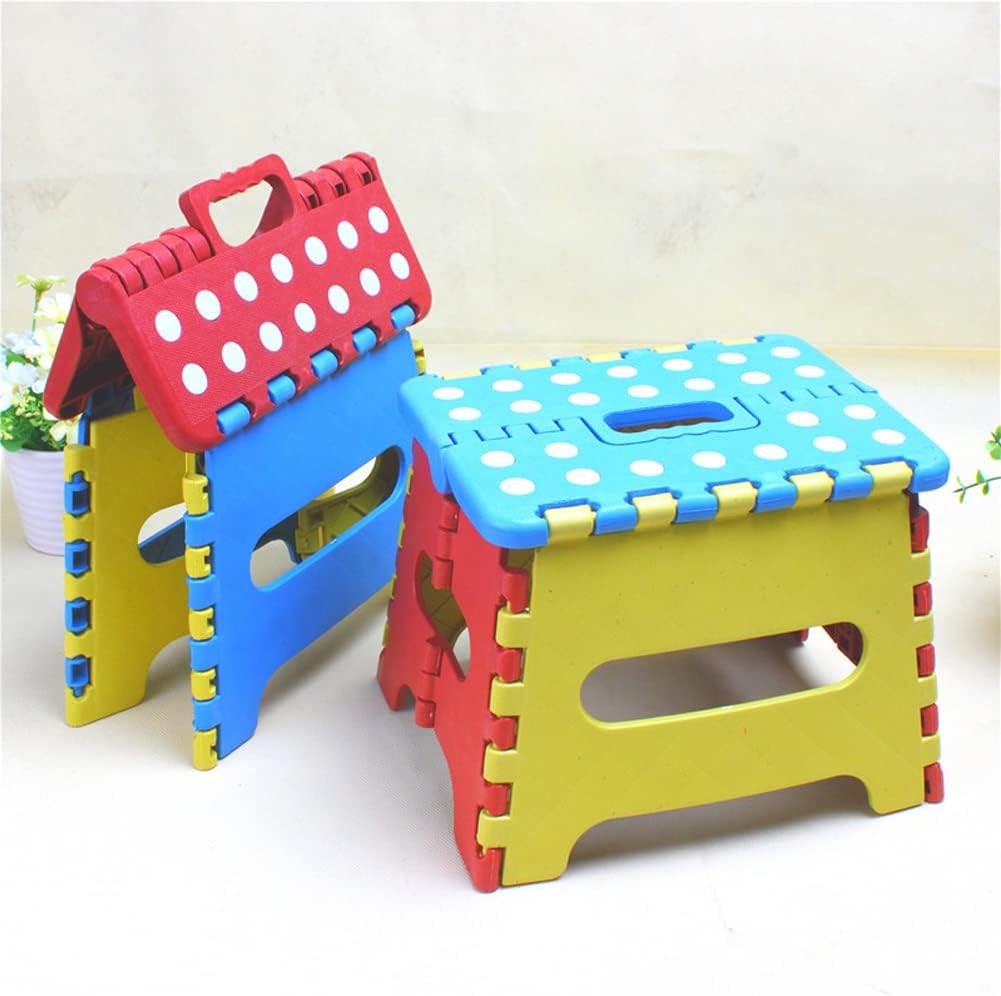 Magik 2-4 Pack Collapsible Folding Stool Anti-Slip Lightweight Kitchen Foot 7" Step (Random Color, 2 Pack)