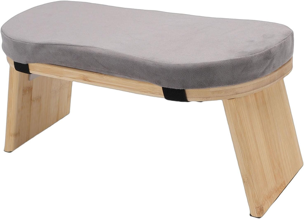Wooden Folding Meditation Bench with Cushion – 5° Ergonomic Tilt, Beechwood Kneeling Stool for Zen Practice