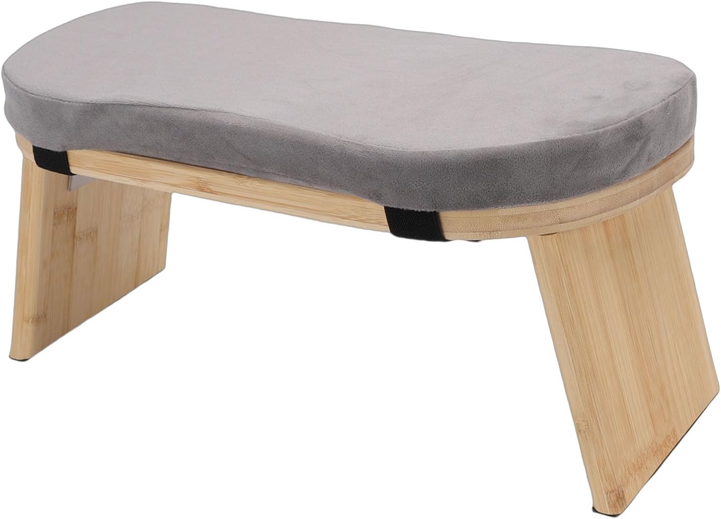 Meditation Bench Wooden Comfortable Folding Kneeling Stool for Relaxation Zen Practices Grey 1 Unit