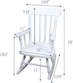 My Bambino Girl's Personalized White Wood Rocking Chair Toddler Baby Gift (Calico Owl)