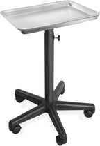 Saloniture Aluminum Salon Instrument Tray, Heavy-Duty Metal Rolling Base