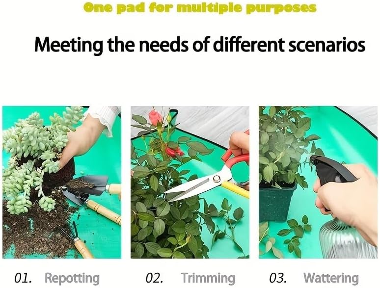 PE Plant Regeneration Mat Waterproof Portable Transplanting Mat with Snap Corners for Indoor Succulent Potting, Garden Use, 50 * 50cm