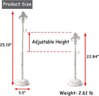 Wreath Stands for Display, Adjustable Wreath Holder Stand, Cast Iron White Retro Wreath Hanger 18" to 26" with Heavy Base, Fleur-De-Lis Tall Floor and Tabletop Christmas Wreath Stands