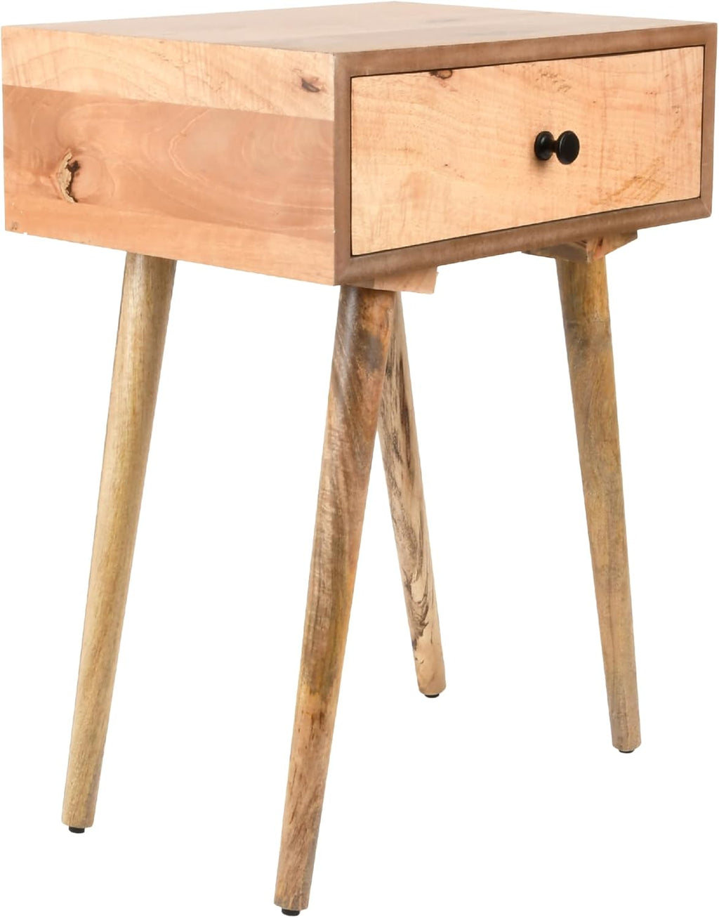 Decor Therapy Side Table with 1-Drawer, Modern Design, Easy Assemble, Natural -23.5" x 17.75" x 13.75"