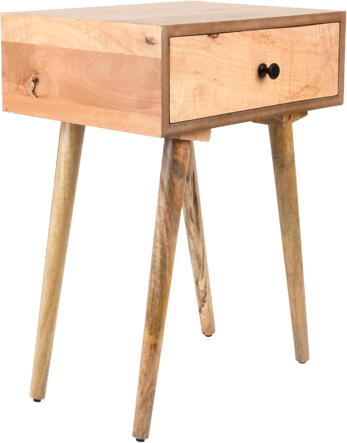 Decor Therapy Side Table with 1-Drawer, Modern Design, Easy Assemble, Natural -23.5" x 17.75" x 13.75"
