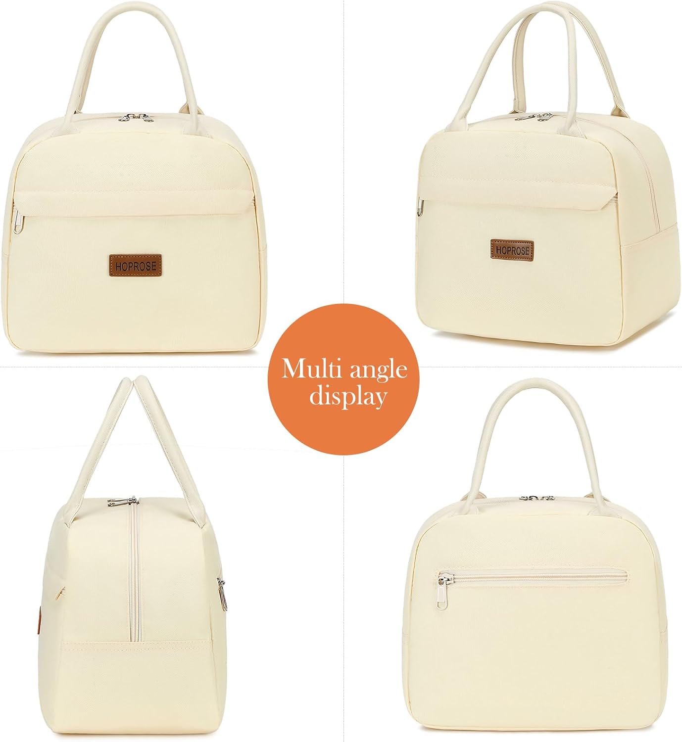Insulated Lunch Bag for Women Men Adults Lunch Tote with Front Pocket Lunch Box Container Cooler Bag for Work Picnic (Light Yellow)