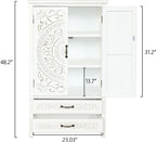 Modern White Storage Cabinet, Rustic Sideboard Pantry Cabinet, for Home Decor and Organization,for Kitchen Home