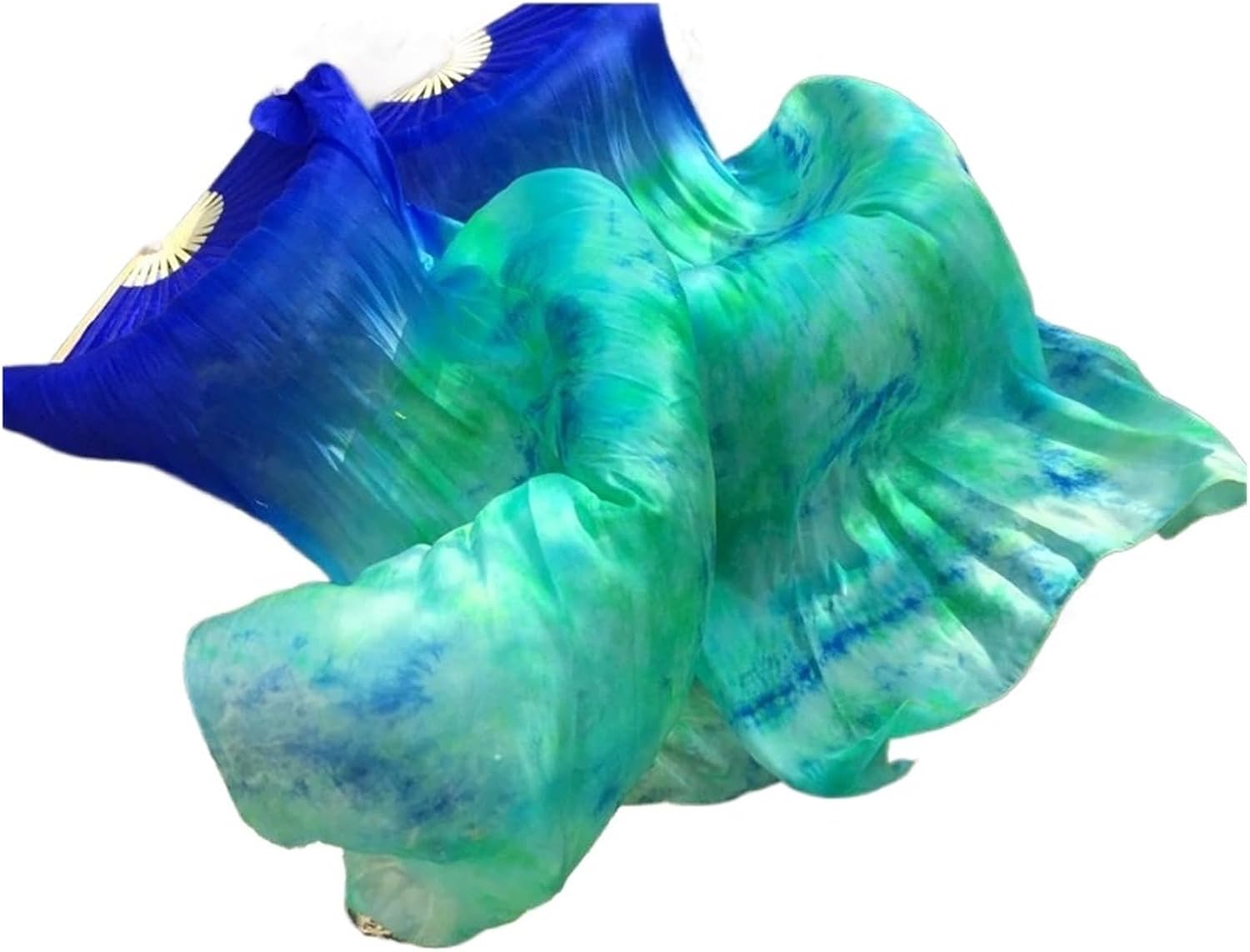 1pair Pure Natural Silk Fan Veils For Belly Dance Sexy 180cm Long For Dancer Show On The Stage