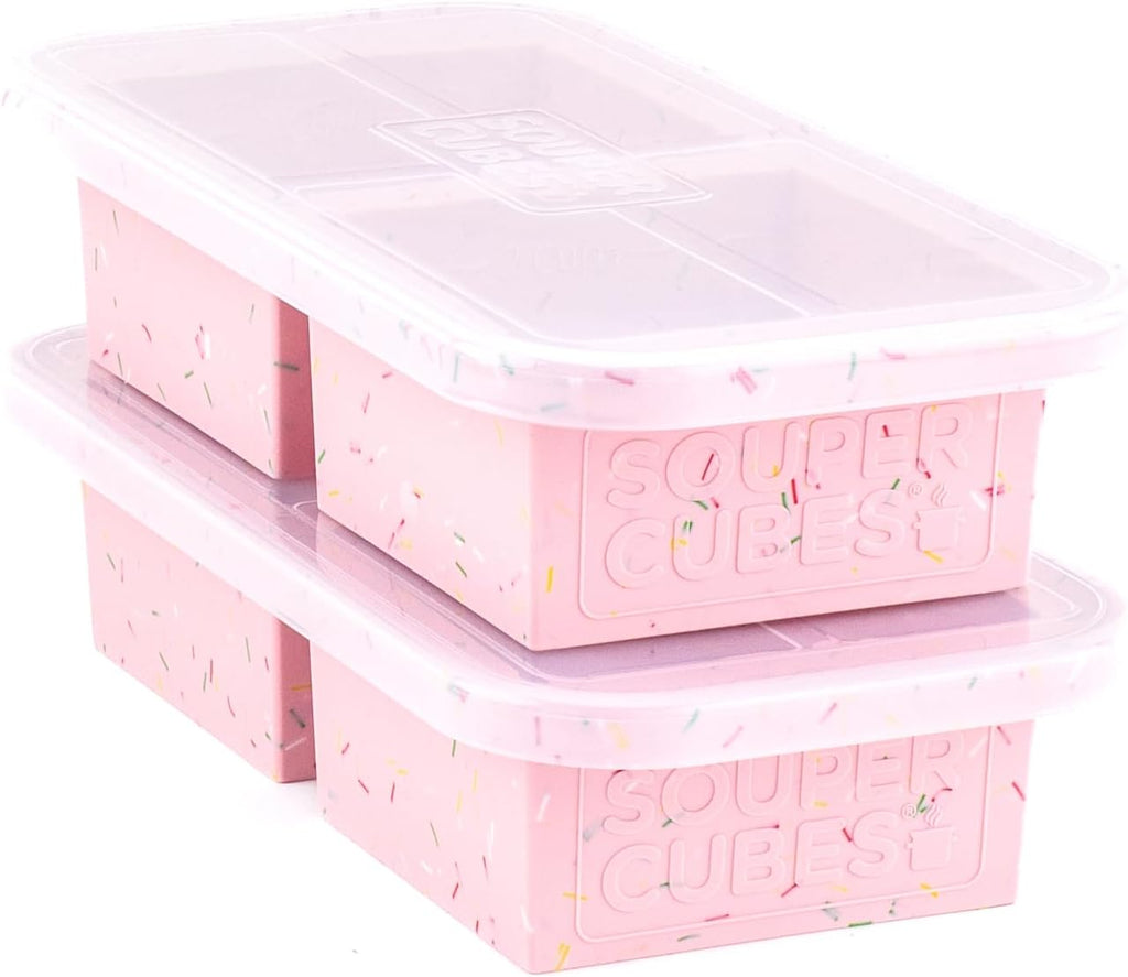 Souper Cubes 2 Cup Silicone Food Freezer Mold, Cotton Candy, 2-Pack | 100% Platinum-Cured Silicone Freezer Cubes, Oven and Microwave Safe, Perfect for Freezing Lasagna, Casseroles and More