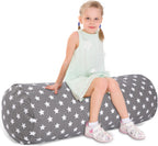 Stuffed Animal Storage Bean Bag Chair Cover (No Filler), Cylinder Plush Toy Storage Stuff and Sit Seat for Kids Boys and Girls, Canvas Large Soft Sit & Play Sofa with YKK Zipper